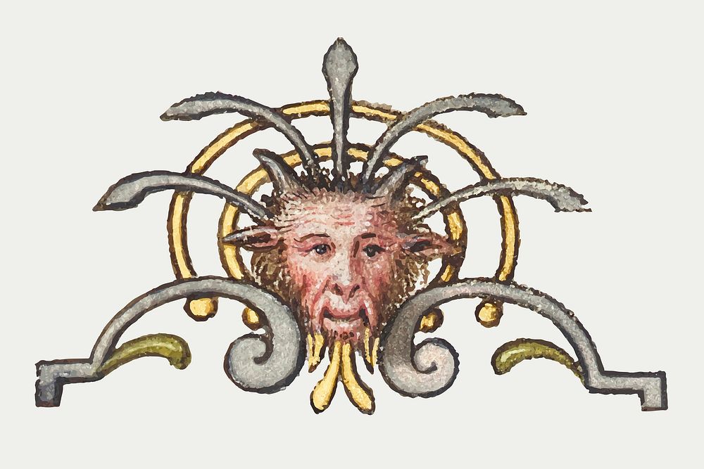 Mythical creature troll head vector medieval