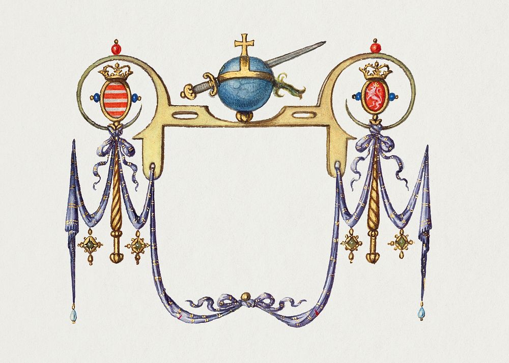 Victorian coat of arm frame illustration