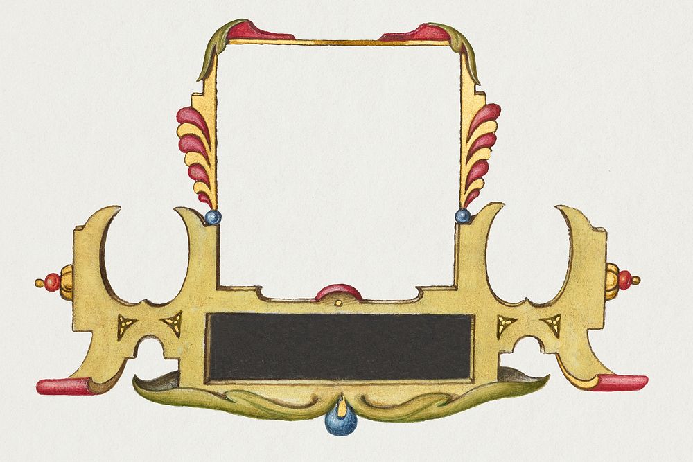 Victorian gold signboard emblem illustration