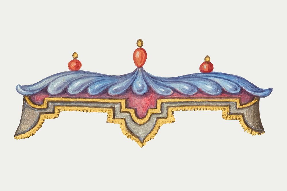 Vintage medieval ornamental element vector