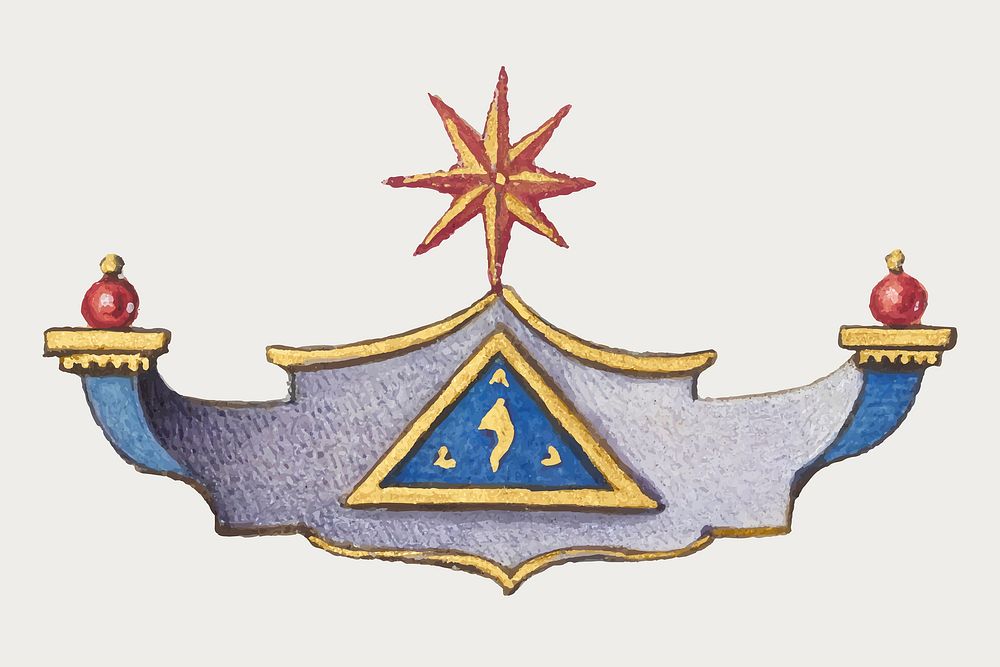 Vintage medieval vector ornamental badge element