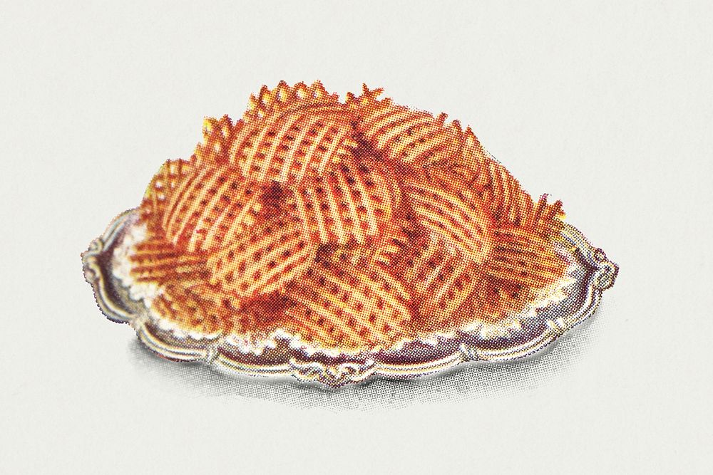 Vintage hand drawn wafer potatoes illustration