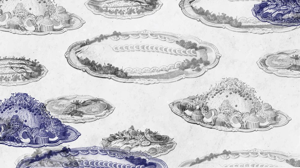 Seafood dishes patterned background