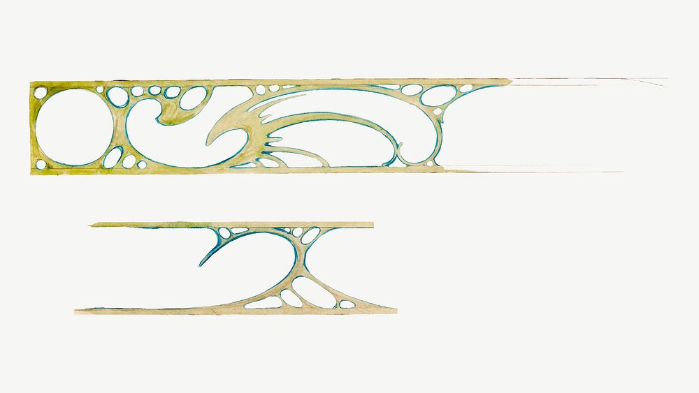 Art nouveau sketch element vector, remixed from the artworks of Alphonse Maria Mucha