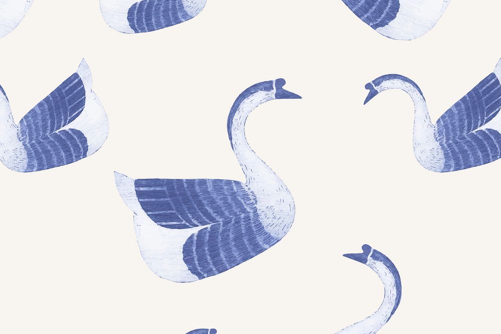 Vintage goose patterned background vector, remix from artworks by Samuel Jessurun de Mesquita