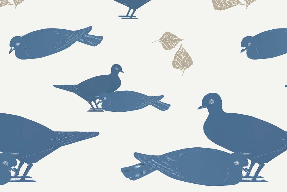 Vintage pigeon patterned background vector, remix from artworks by Samuel Jessurun de Mesquita