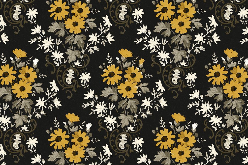 Antique floral pattern wallpaper background