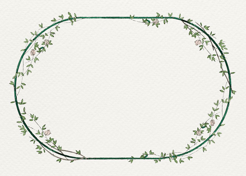 Botanical frame psd, remixed from the artworks by Bernard Boutet de Monvel