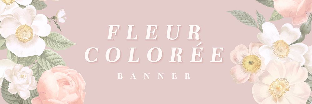 Elegant floral banner design vector