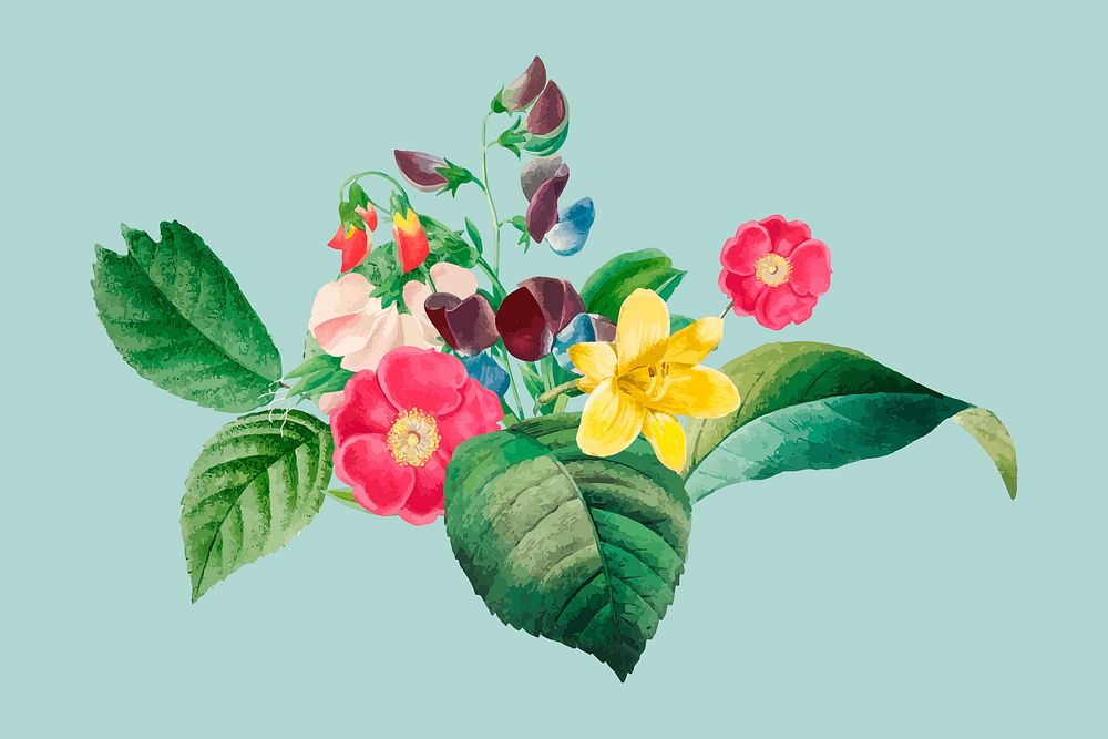 Colorful spring blossoms design element vector