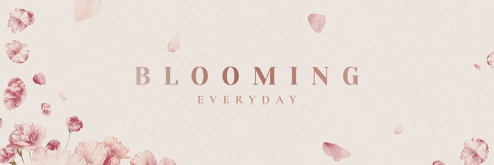 Blooming everyday floral banner illustration