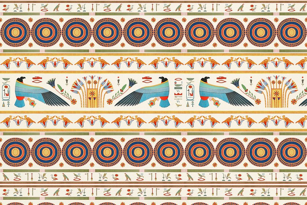 Decorative ancient Egyptian ornament pattern background