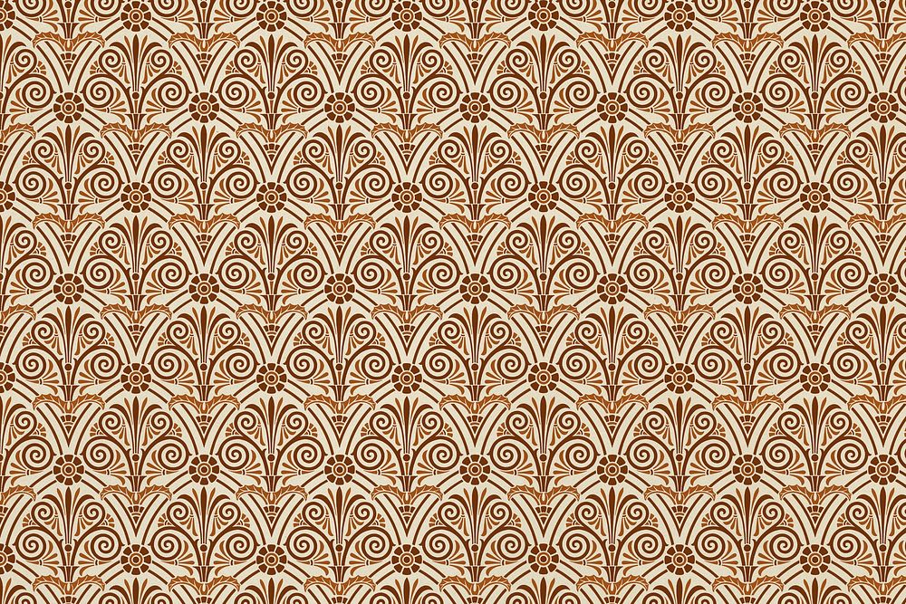 Decorative ancient brown Greek key pattern background
