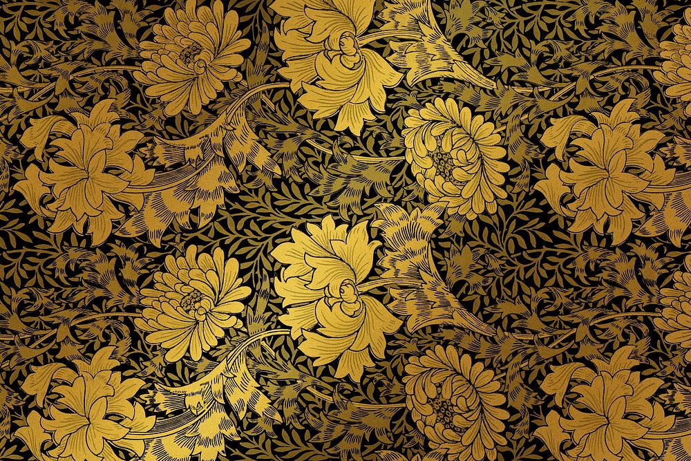 Vintage botanical pattern remix from artwork by William Morris
