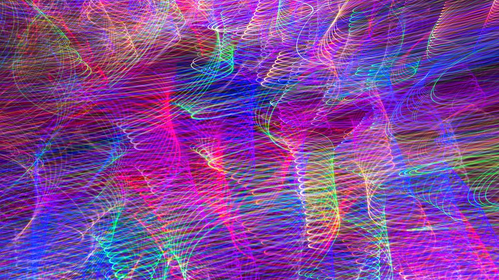 Colorful neon defocused lights patterned background