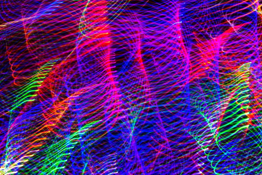 Colorful neon defocused lights patterned background