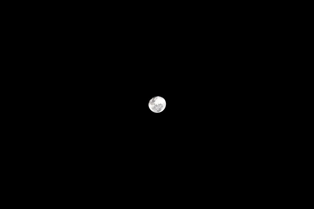 Full moon in the black sky background