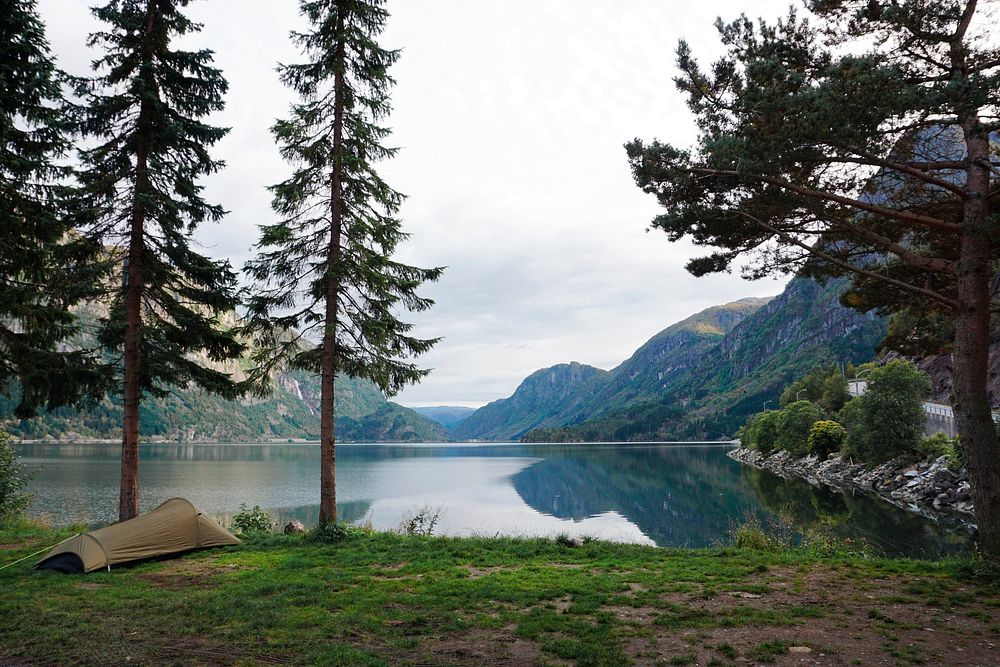 Beautiful view of lake in Odda, Norway