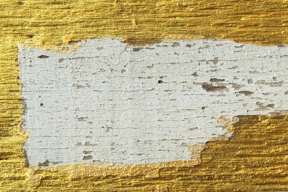 Cracked metallic on wood plank background