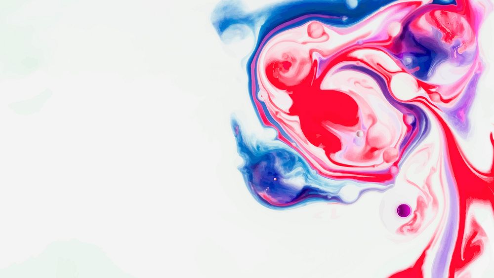 Blue red and pink abstract fluid art background vector