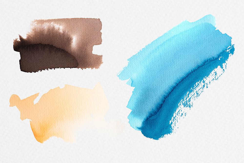 Watercolor brush stroke set illustration