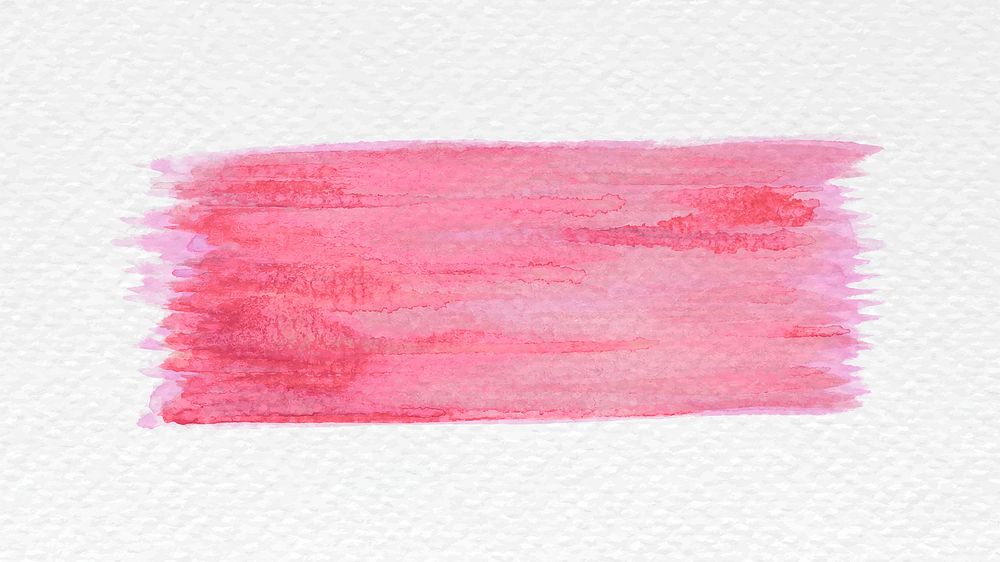 Pink watercolor brush paint vector