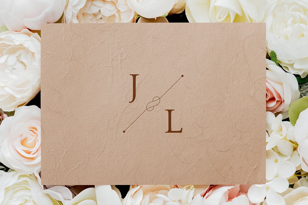 Botanical wedding invitation card