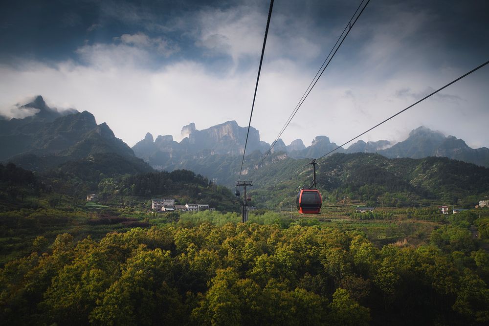 Cable car at Tianmen Mountain, China