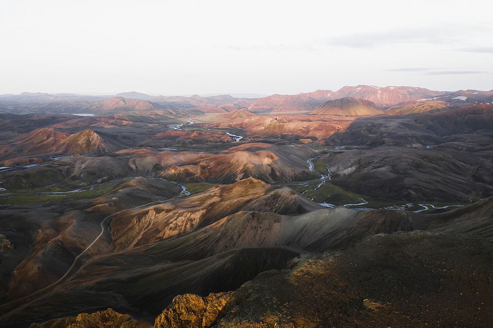 Aerial view of Highland in Iceland