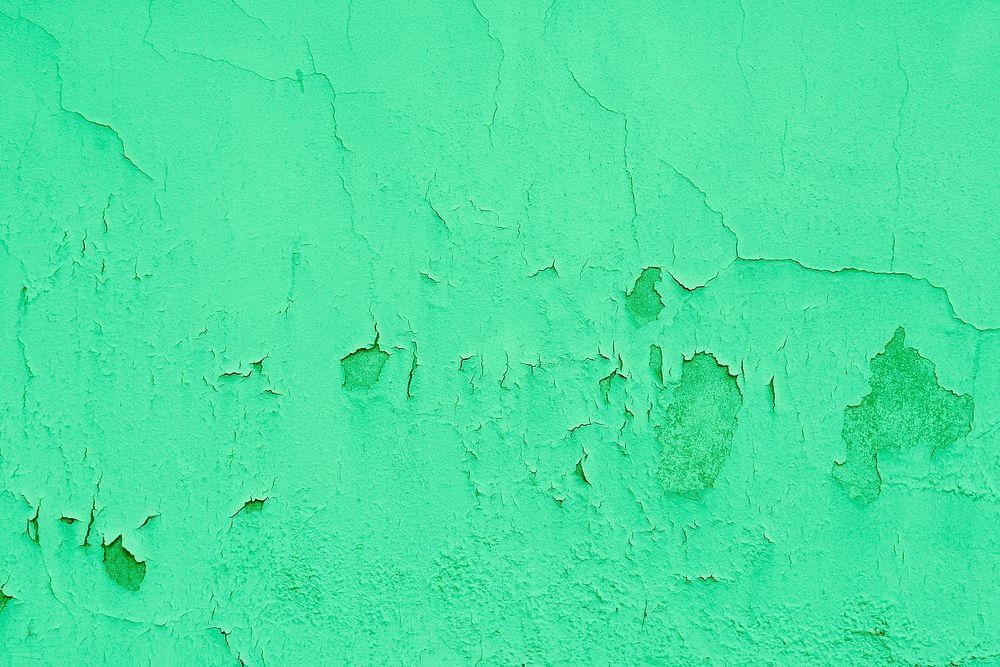 Peeled green paint textured wallpaper