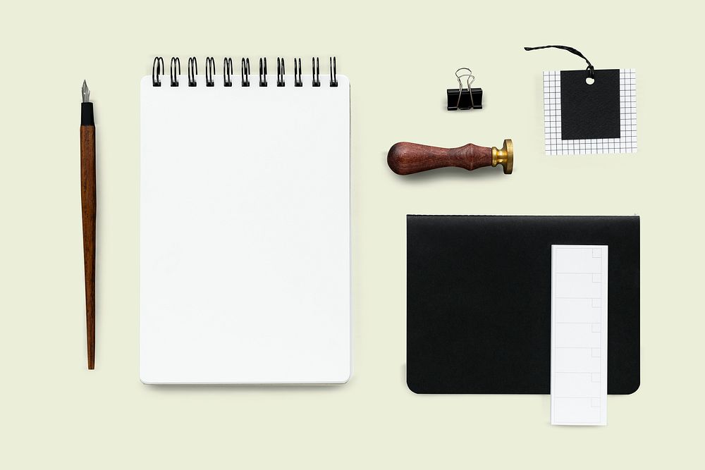 Set of stationery on workspace