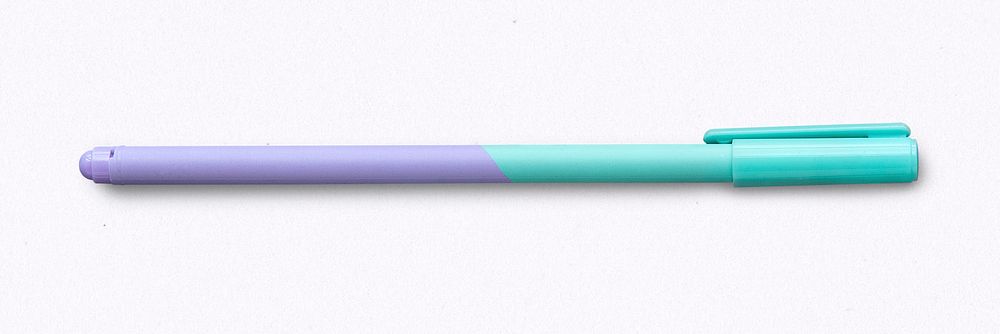 Purple and blue pen with cap mockup