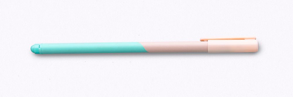 Blue and pink pen with cap mockup