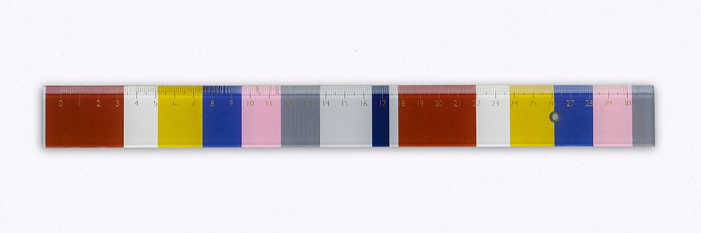 Colorful ruler isolated on white background mockup