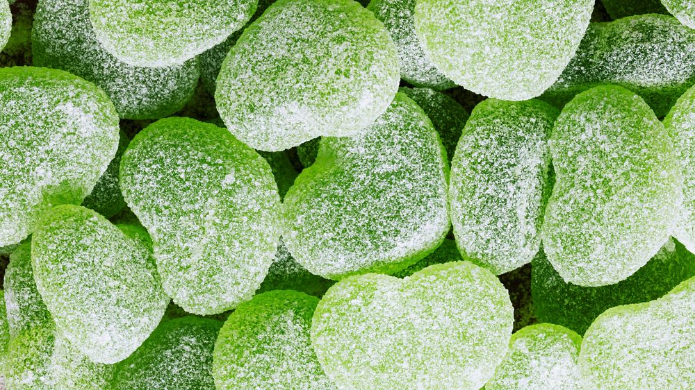 Green chewy candies