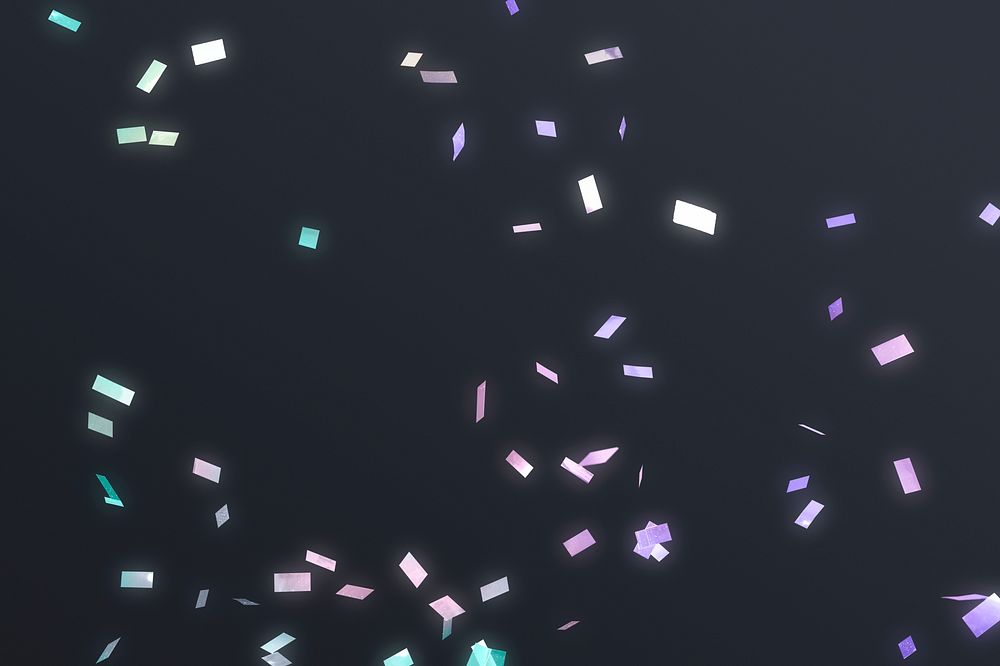 Colorful confetti pattern design element on a dark background