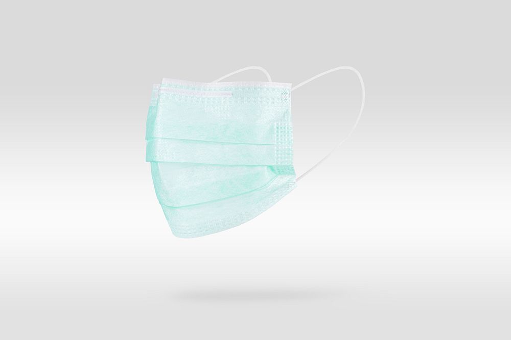 Green disposable surgical face mask