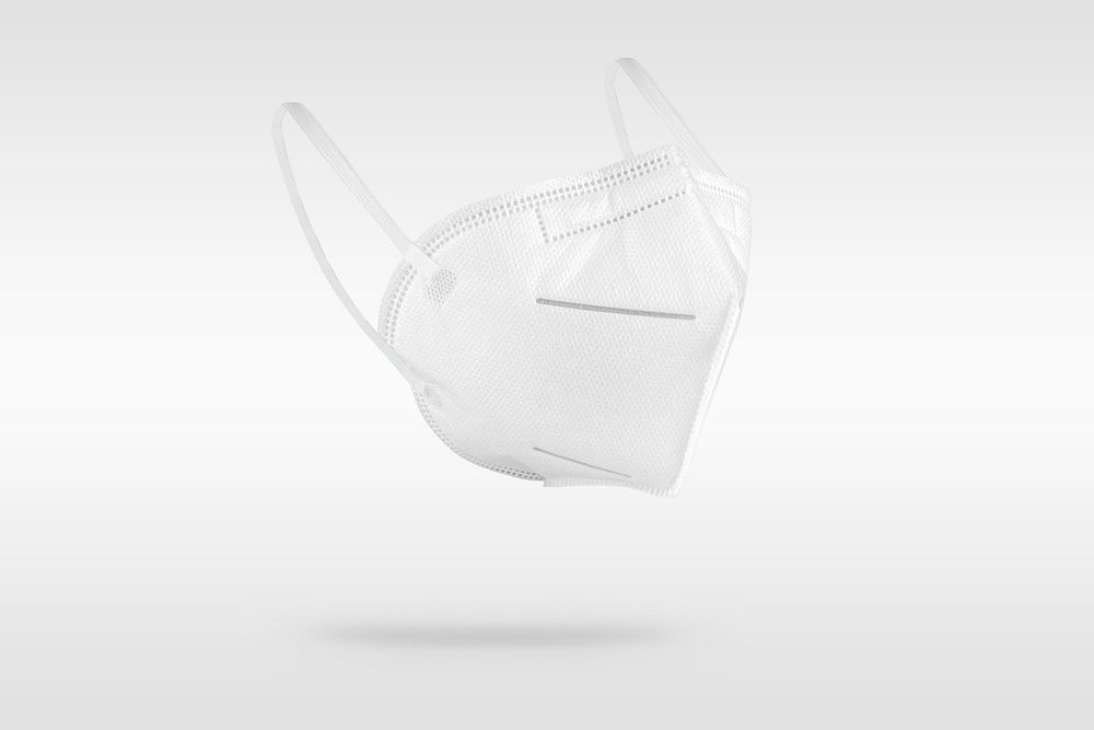 Anti pollution face mask on gray background