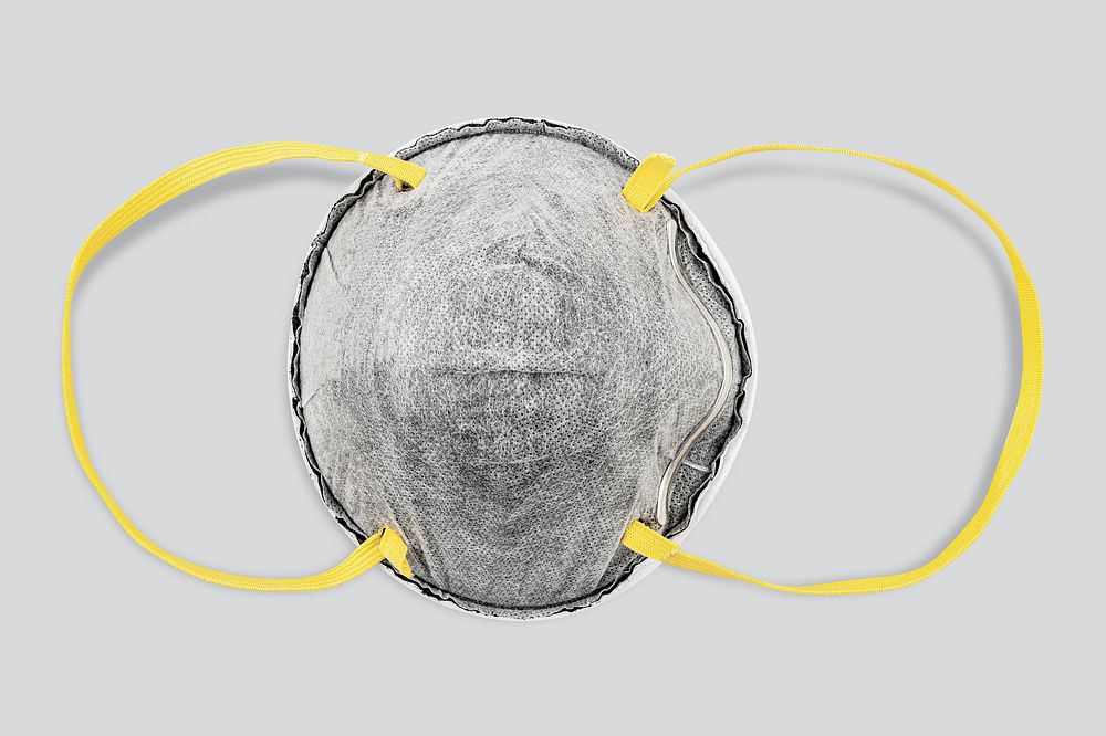 Anti pollution face mask on gray background