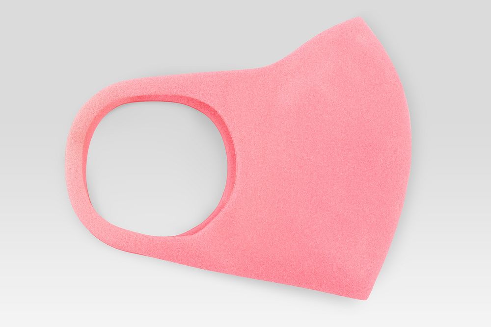 Pink soft Polyurethane foam face mask mockup