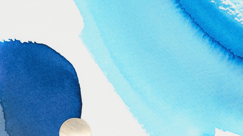 Abstract blue watercolor white banner
