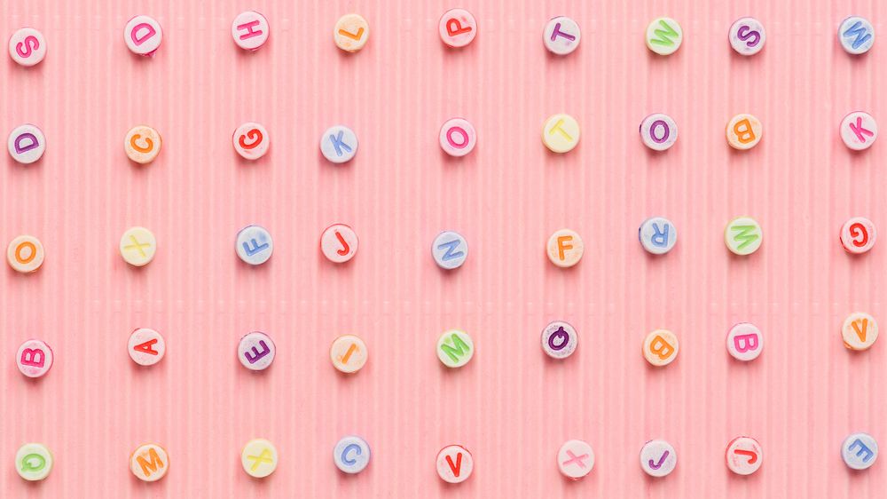 Alphabet beads pattern pink banner