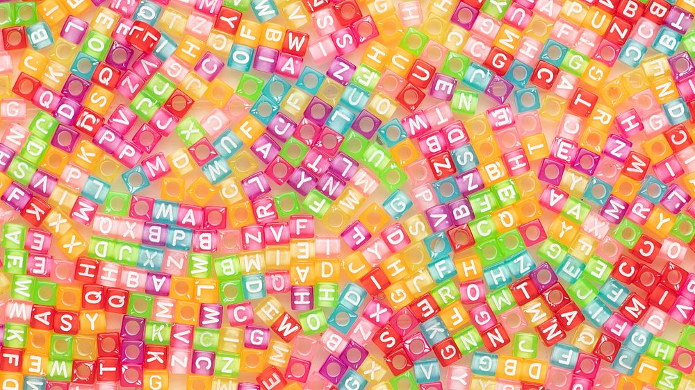 Colorful English alphabet beads banner