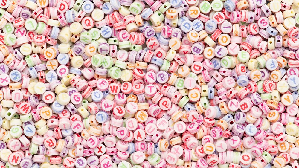 Pastel English letter beads banner background