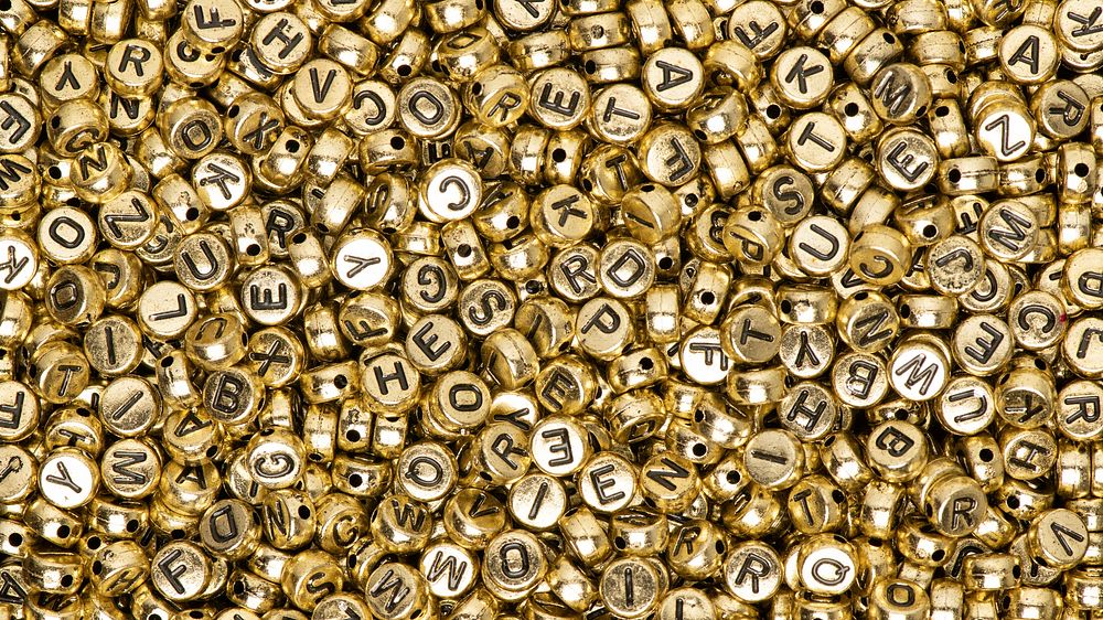 Gold English letter beads banner background
