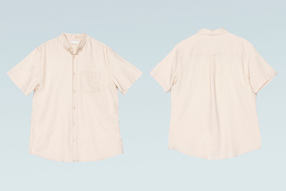 Men&rsquo;s beige short sleeve shirt casual apparel