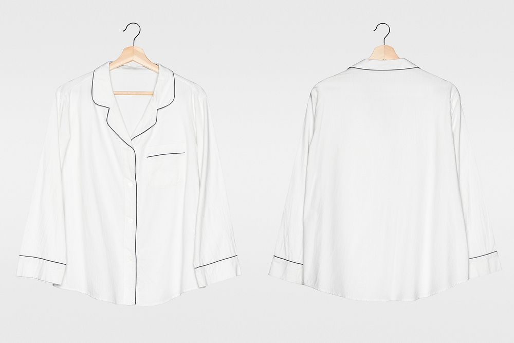White pajama shirt  simple nightwear apparel