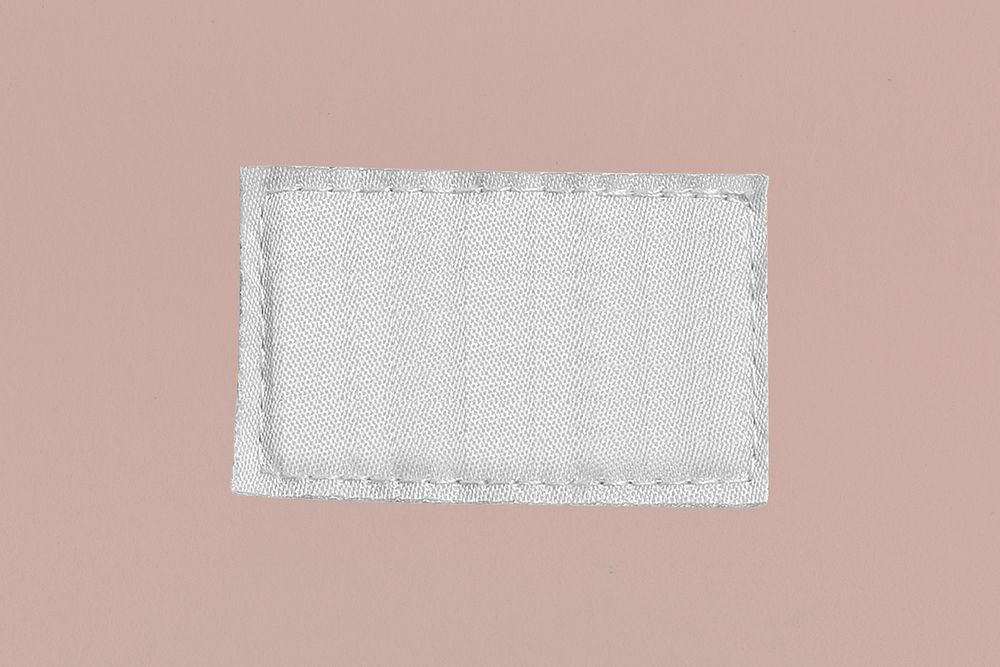 Blank white clothing label tag