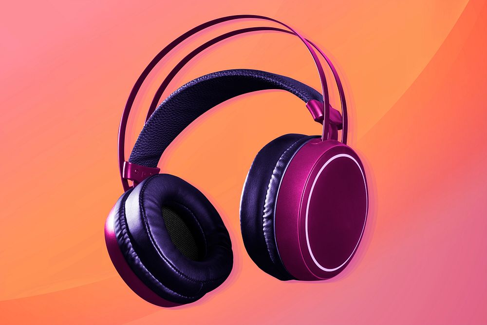 Pink headphones wireless digital device