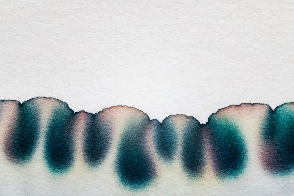 Aesthetic abstract chromatography border vector on white background